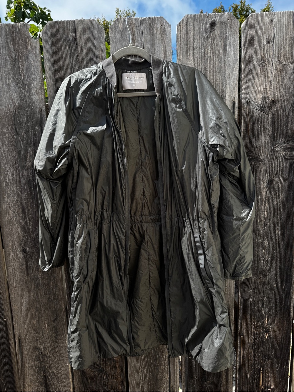 Athleta Women's Dark Green Lightweight Packable Puffer Coat